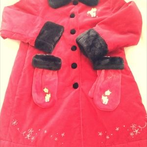 WInnie The Pooh Winter Coat with Matching Mittens